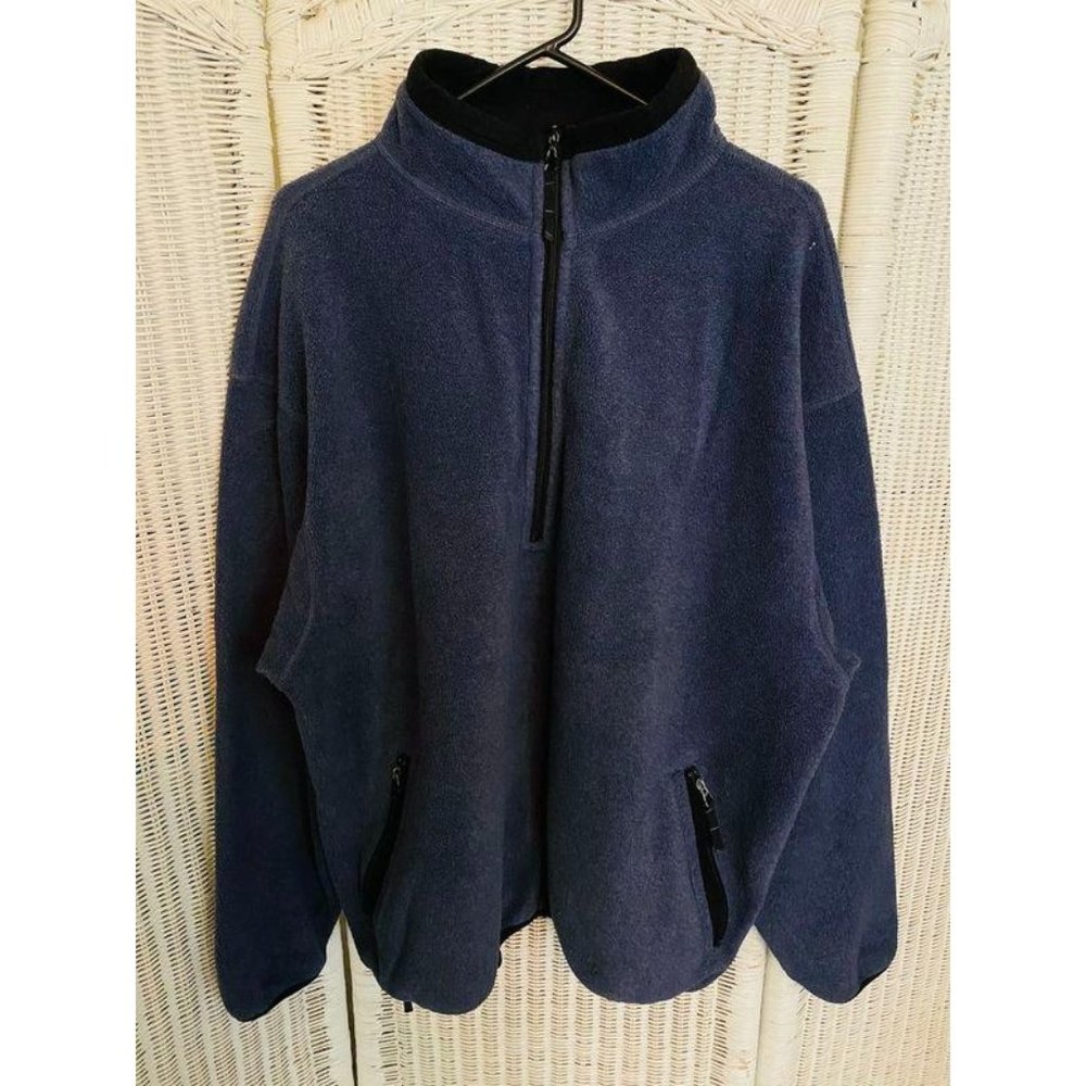 Vintage 90' Outersport Navy Blue Fleece 1/2 Zip Up